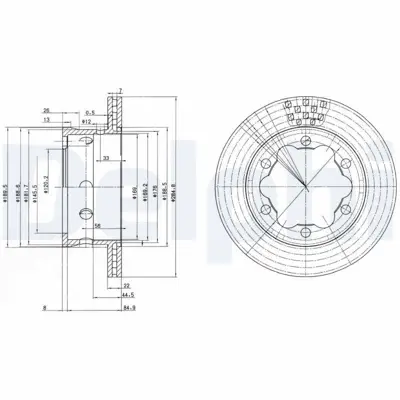 DELPHI BG3399 Fren Dıskı (Cıftlı Paket) Delıklı Arka -- Vw  Sprınter -- Lt1995 > 2D0615601B, A9044230312
