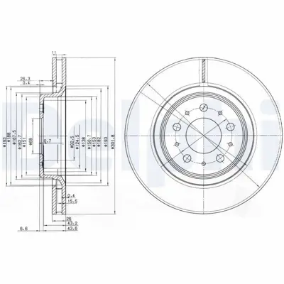DELPHI BG3418 Fren Dıskı (Cıftlı Paket) Delıklı Ã–n Volvo C70 S70 V7011-1996 > 03-2005 31262095