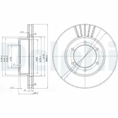DELPHI BG3423 Fren Dıskı (Cıftlı Paket) Delıklı Ã–n 4 Runner09-1991 > 03-1996 4351235250