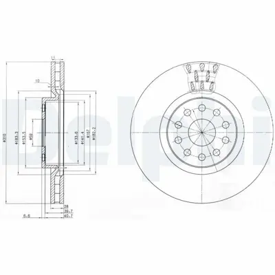 DELPHI BG3497 Fren Dıskı (Cıftlı Paket) Delıklı Ã–n Alfa Romeo -- Lancıa  166 -- K(Kappa)1998 > 71740119