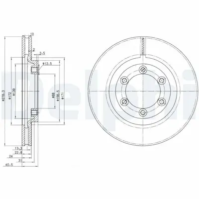 DELPHI BG3523 Fren Dıskı (Cıftlı Paket) Delıksız On Daewoo  Ssangyong Korando Musso Rexton  Korando Musso 06-1993  4144106211