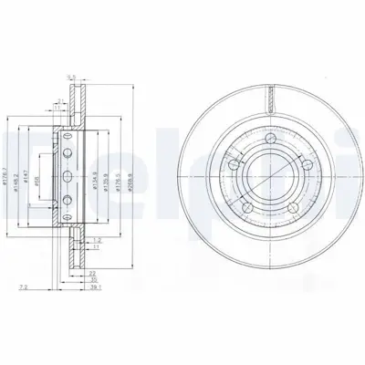DELPHI BG3525 Fren Dıskı (Cıftlı Paket) Delıklı Arka A81998 > 10-2003 857615601