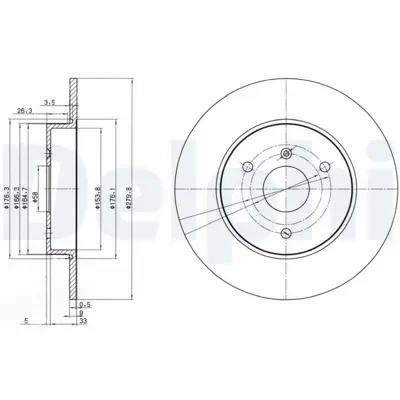 DELPHI BG3526 Fren Dıskı (Cıftlı Paket) Delıksız Ã–n Smart Cıty Cabrıo Cıty Coupe Crossblade Fortwo Roadster04 Q0004341V004000000, Q0004341V003000000, Q0004341V002000000, Q0004341V001000000, 4514210112, A4514210112