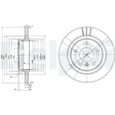 DELPHI BG3530C Fren Dıskı (Cıftlı Paket)   Boyalı Delıklı Arka 320 323 325 3281998 > 9421685515