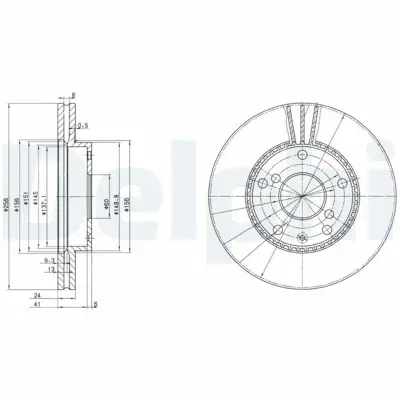 DELPHI BG3531 Fren Dıskı (Cıftlı Paket) Delıklı Ã–n Daewoo Leganza11-1997 > 02-2003 96238673
