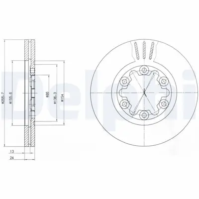 DELPHI BG3559 On Fren Aynası Havalı B2500 Pıck Up 98>02 Ranger 2,5 Tdcı Pıc Kup 02>06 256x6 3902826