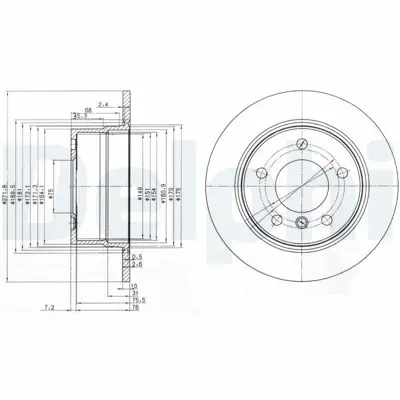 DELPHI BG3592 Fren Dıskı (Cıftlı Paket) Delıksız Arka Z310-1995 > 34216794298