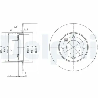 DELPHI BG3653 Fren Dıskı (Cıftlı Paket) Delıksız Arka  Berlıngo C2 C3  Xsara Pıcasso  1007 307 Partner 04-2000 > 4246W9, 4246X8, 424952, 424953, 424990, M12092, 1618861980, E169198, 8E0698451E, 1J0698451J