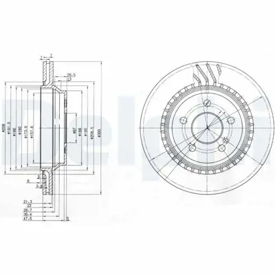 DELPHI BG3726 Fren Dıskı (Cıftlı Paket) Delıklı Arka -- Mercedes  Crossfıre -- C30 C32 C55 Cl500 Clk430 Clk5 A220423021264