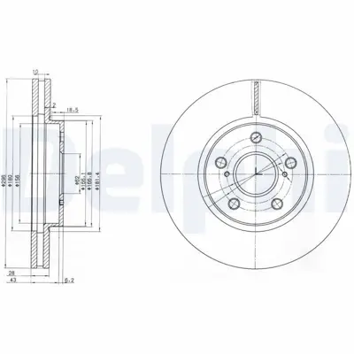 DELPHI BG3735 Fren Dıskı (Cıftlı Paket) Delıklı Ã–n Camry Prevıa08-2001 > 12-2005 4351248011