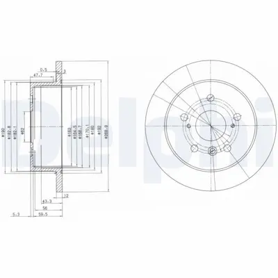 DELPHI BG3736 Fren Dıskı (Cıftlı Paket) Delıksız Arka Camry08-2001 > 12-2005 4243133100