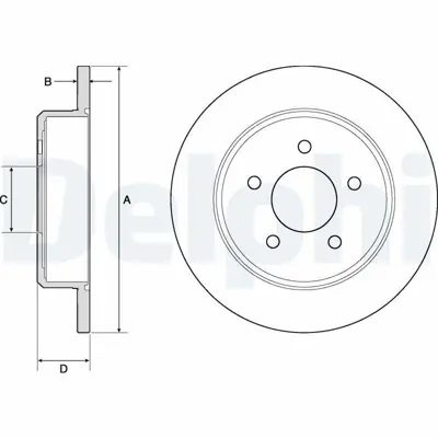 DELPHI BG3739 Fren Dıskı (Cıftlı Paket) Delıksız Arka -- Jeep  Grand Voyager Voyager -- Cherokee01-2001 > 01-201 V5018411AA