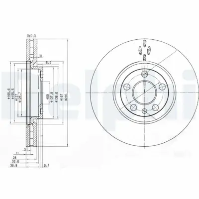 DELPHI BG3740 Fren Dıskı (Cıftlı Paket) Delıklı Ã–n -- Fıat -- Lancıa -- C8 Dıspatch Jumpy -- Scudo Ulysse -- P 1340193080, E169146