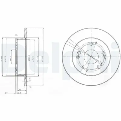 DELPHI BG3746 Fren Dıskı (Cıftlı Paket) Delıksız Arka Honda Cıvıc06-2001 > 06-2006 42510S5TE00