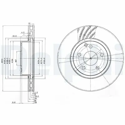 DELPHI BG3756 Fren Dıskı (Cıftlı Paket) Delıksız On  Cls320 Cls350 E280 E320 E350 04-2002 > A211421091264