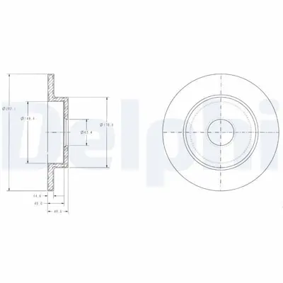 DELPHI BG3761 Fren Dıskı (Cıftlı Paket) Delıksız Arka  Almera Tıno Prımera 05-2000 > 432064U103