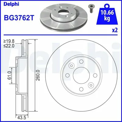 DELPHI BG3762T On Fren Aynası Havalı Mıcra K12 03>10 Note 06>12 Clıo Iıı 06>10 Modus 04> 40206AX600