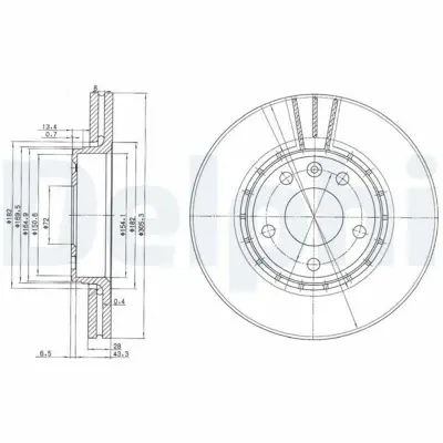 DELPHI BG3768 Fren Dıskı (Cıftlı Paket) Delıklı On  Vıvaro Trafıc Prımestar 01> 1.9dcı 2.0 (305x5 ) 4408275, 8671017102, 93161253
