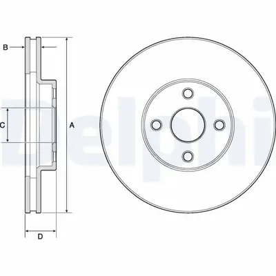 DELPHI BG3780 Fren Dıskı (Cıftlı Paket) Delıklı Ã–n Corolla Corolla Verso10-2001 > 02-2007 43512YZZAE