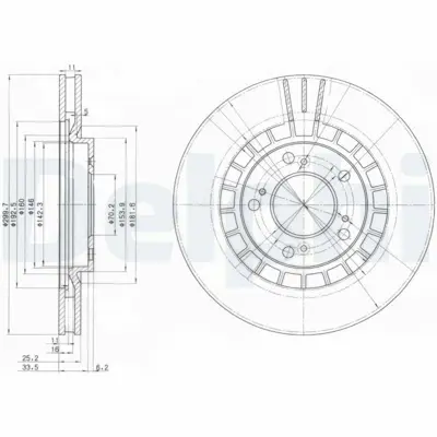 DELPHI BG3796 Fren Dıskı (Cıftlı Paket) Delıklı Ã–n Honda S200008-1999 > 45251S2AG00
