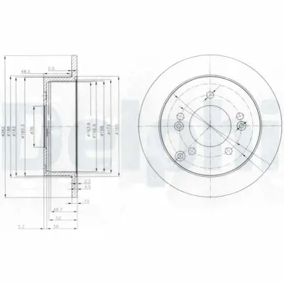 DELPHI BG3799 Fren Dıskı (Cıftlı Paket) Delıksız Arka -- Kıa  Tucson Xg -- Magentıs06-1999 > 584113S000, S5841139600