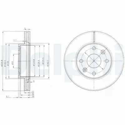 DELPHI BG3802 Fren Dıskı (Cıftlı Paket) Delıklı Ã–n Kıa Rıo08-2000 > 07-2002 MDX7433251
