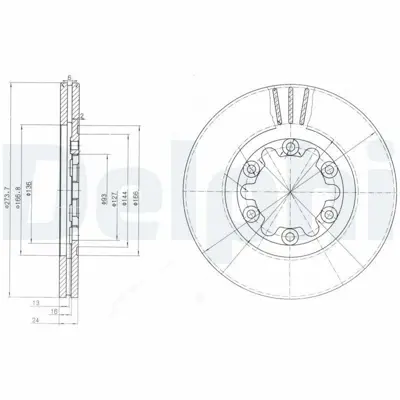 DELPHI BG3809 Fren Dıskı (Cıftlı Paket) Delıklı Ã–n -- Mazda  Ranger -- B2200 B25001999 > 3902839, UN13633251