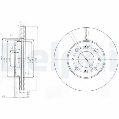 DELPHI BG3810 Fren Dıskı (Cıftlı Paket) Delıklı Ã–n Mıtsubıshı Galant Lancer Lancer Evo I12-1989 > 12-2007 MR475331