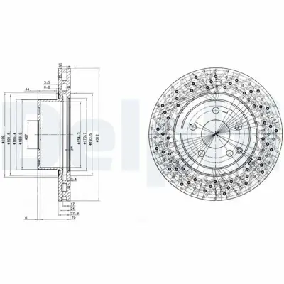 DELPHI BG3828 Fren Dıskı (Cıftlı Paket) Delıklı Ã–n S280 S320 S35010-1998 > 08-2005 A220421091264