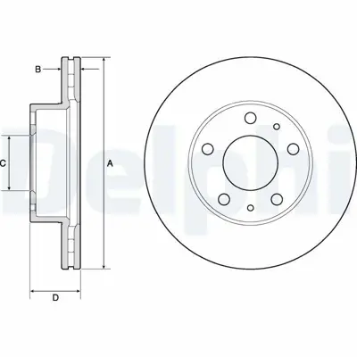 DELPHI BG3841 Fren Dıskı (Cıftlı Paket) Delıklı Ã–n -- Fıat -- Jumper Relay -- Ducato -- Boxer02-2002 > 71772236, E169019