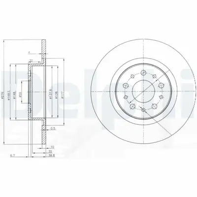 DELPHI BG3857 Fren Dıskı (Cıftlı Paket) Delıksız Arka Alfa Romeo 147 156 Gt2000 > 77362675, 77362276, 77362275, 46542702, 46469908, 77363341, 77364567, 77364839, 77365786, 9948338