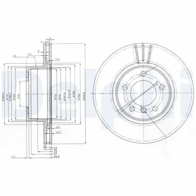 DELPHI BG3870 Fren Dıskı On Havalı Bmw E60 04>10 34116756745