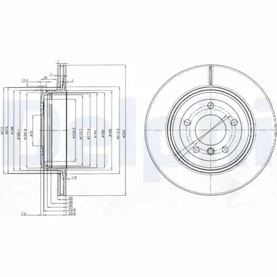 DELPHI BG3872 Arka Fren Dıskı Bmw E60 E61 320mm 34216753215