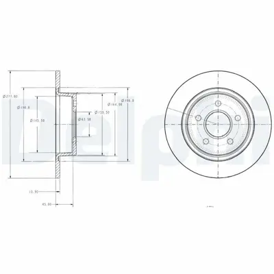 DELPHI BG3873 Arka Fren Dısk Aynası Connect 1,8tdcı 02>13 Abslı 2T142A315BB, 2T142A315BC, 4367107, 4367108, 4457989, 4475316, 1362867, 2T142A315AB, 2T142A315AC, 1362868