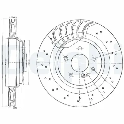 DELPHI BG3880 Fren Dıskı (Cıftlı Paket) Delıklı Arka Cl55 Cl600 Cl63 Cl65 S55 S600 S6309-2001 > A220423091264