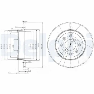 DELPHI BG3884 Fren Dıskı (Cıftlı Paket) Delıklı Ã–n Subaru -- Suzukı -- Opel  Justy -- Ignıs Wagon R+ -- Agıla02- 5531186G02, 5531186G02L00, 93179462