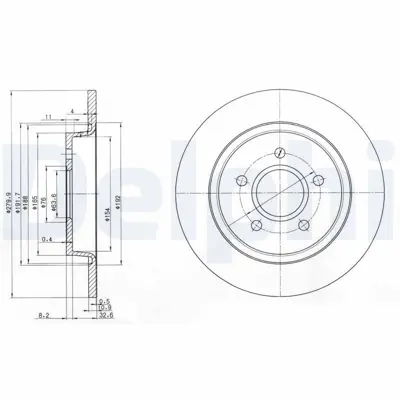 DELPHI BG3897C Arka Fren (Aynası) Dıskı Focus Iı Cb4 0411 C-Max (Dm2)  0709 Volvo  V50 0412 C30 0612  C70 Iı  0513 S40 Iı 0412  17 Jant - 16 Jant Düz 280mm 5 Bijon 1223540, 1223543, 1253728, 1373360, 1468946, 1501068, 1575733, 1748745, 3M512A315AB, 3M512A315AE