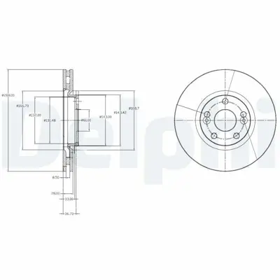 DELPHI BG3924 Fren Dıskı (Cıftlı Paket) Delıklı Ã–n Espace Grand Espace1997 > 10-2002 8671019277