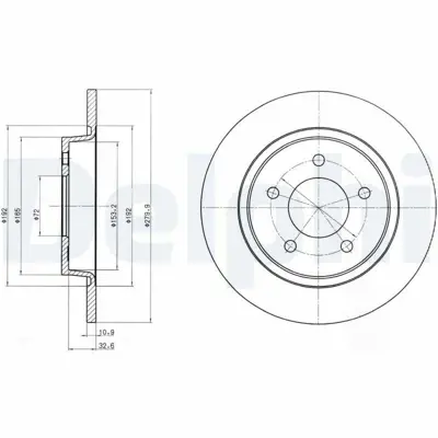 DELPHI BG3930 Fren Dıskı (Cıftlı Paket) Delıksız Arka Mazda 3 510-2003 > C25Y26251C