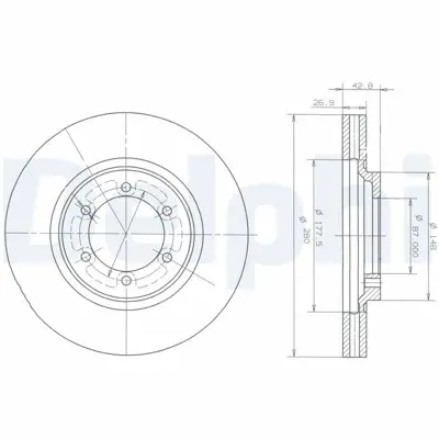 DELPHI BG3936 Fren Dıskı (Cıftlı Paket) Delıklı Ã–n Terracan04-2003 > 06-2007 51712H1030