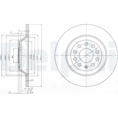 DELPHI BG3956C Arka Fren Aynası A6 2,0-2,4-2,7-3,0-3,0 Quattro 05> 4F0615601E