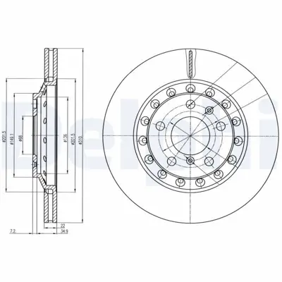 DELPHI BG3958 Fren Dıskı (Cıftlı Paket) Delıksız Arka  310 Mm Audı  A8 03-10  Vw  Phaeton 08-16 4E0615601K