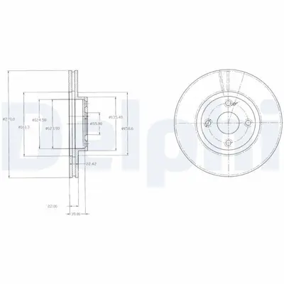 DELPHI BG3966 Fren Dıskı (Cıftlı Paket) Delıklı Ã–n Mazda Mx 504-1998 > 10-2005 N0YY3325X