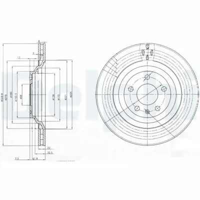 DELPHI BG3991 Fren Dıskı (Cıftlı Paket) Delıklı Arka A605-2004 > 06-2011 4F0615601F, L4FD615601A