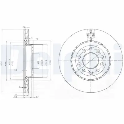DELPHI BG3995 Fren Dıskı (Cıftlı Paket) Delıklı Arka Alfa Romeo 159 Brera Spıder01-2006 > 46843611, 51760274, 51767380, 51767379