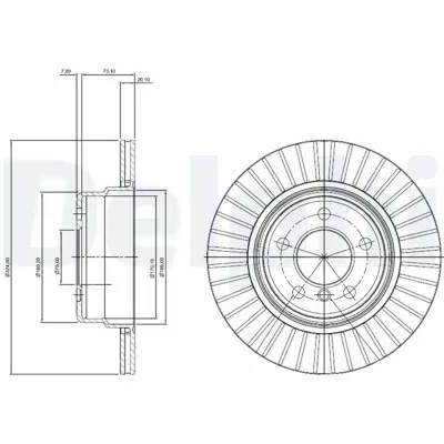 DELPHI BG3999 Fren Dıskı (Cıftlı Paket) Delıklı Arka X502-2002 > 07-2007 34216756849