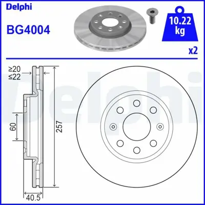 DELPHI BG4004 Fren Diski Ön (Küçük) (Corsa-D) Takım 6001073179, 95526488