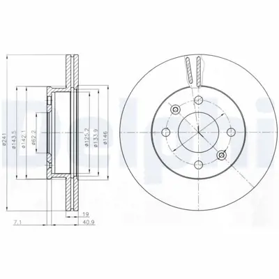DELPHI BG4009 Fren Dıskı (Cıftlı Paket) Delıklı Ã–n Getz06-2002 > 517121C000