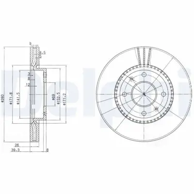 DELPHI BG4013 Fren Dıskı (Cıftlı Paket) Delıksız On Hyundaı Elantra Sonata 04-2001 > 06-2005 517123D300, 517123L050
