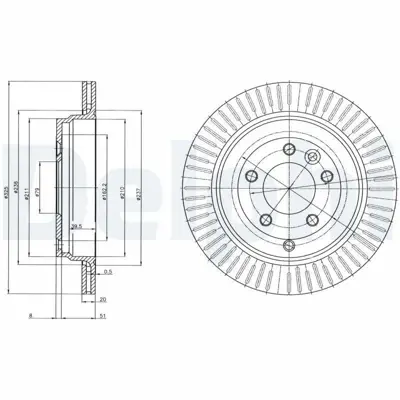 DELPHI BG4020C Fren Dıskı (Cıftlı Paket) Boyalı Delıksız Arka Land Rover Dıscovery Range Rover Sport 11-2004 > 07-2 SDB500150